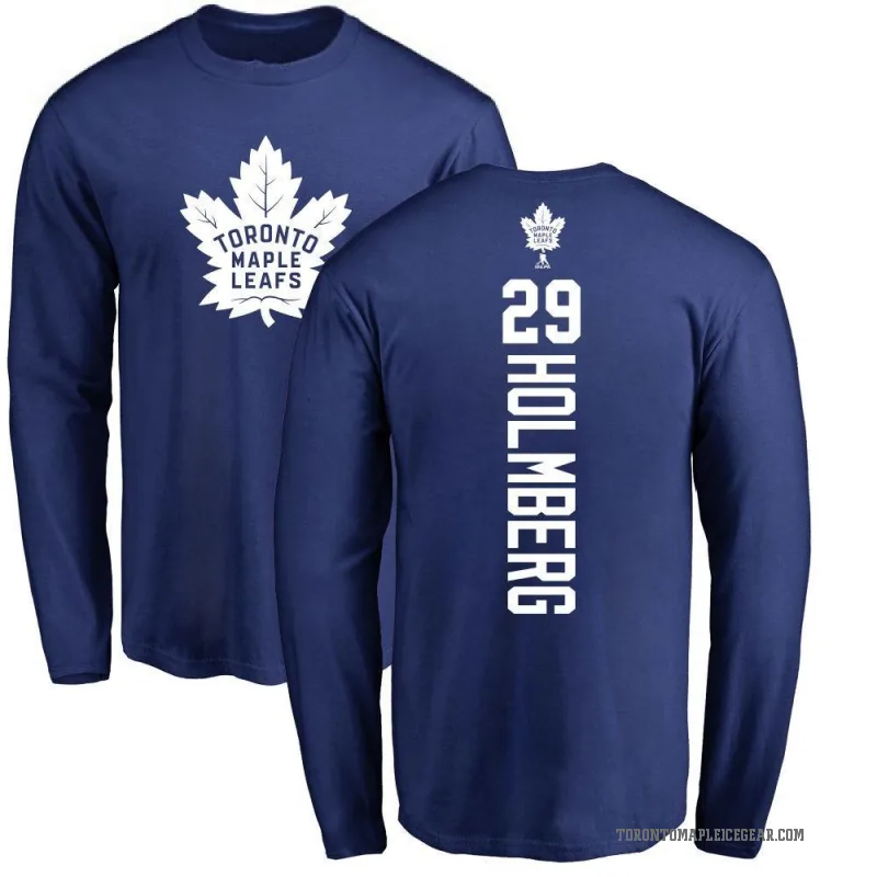 Pontus Holmberg Men's Royal Toronto Maple Leafs Backer Long Sleeve T-Shirt -